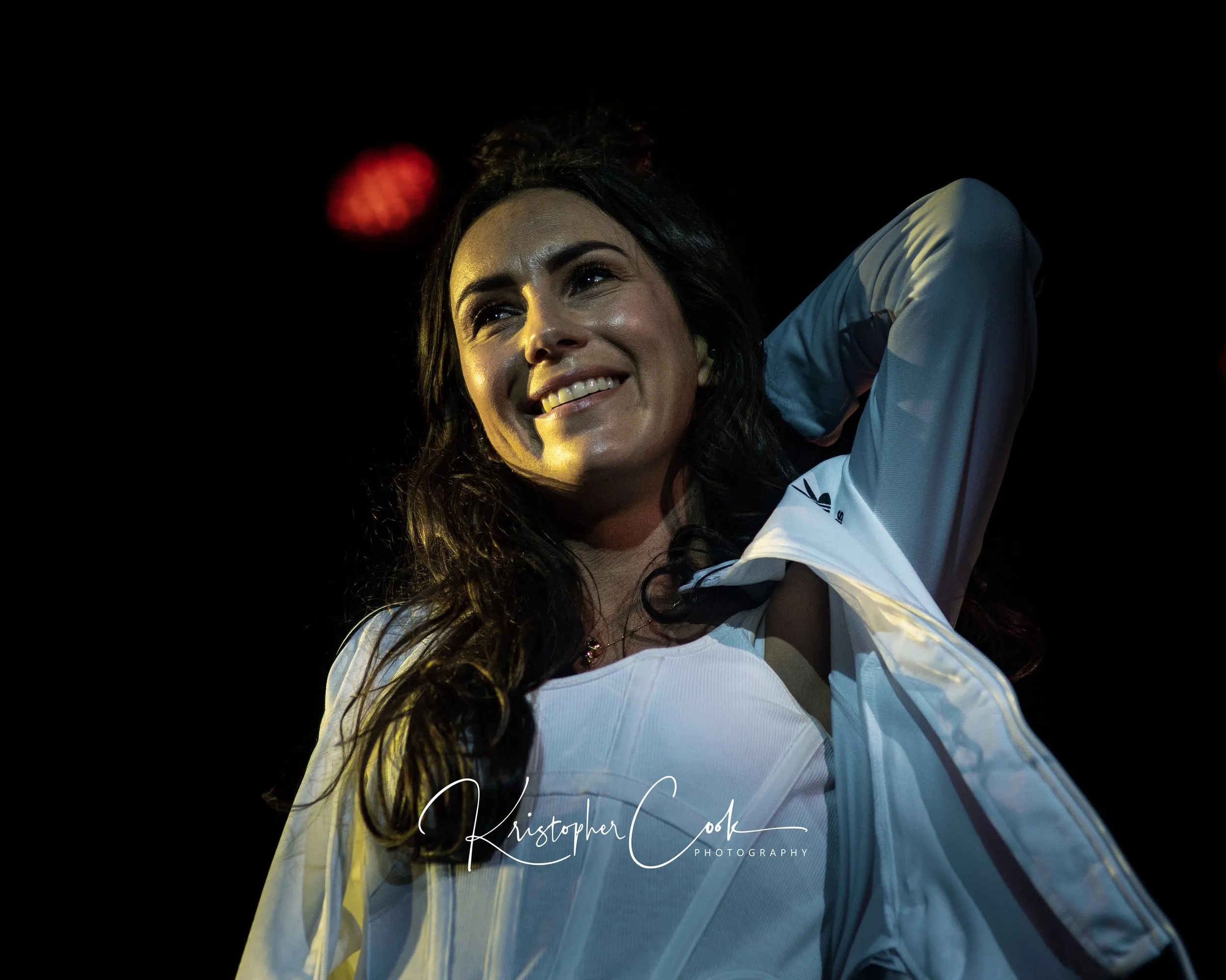 Singer under the lights at Bluesfest Byron Bay, 2022, photographed by Kris Cook