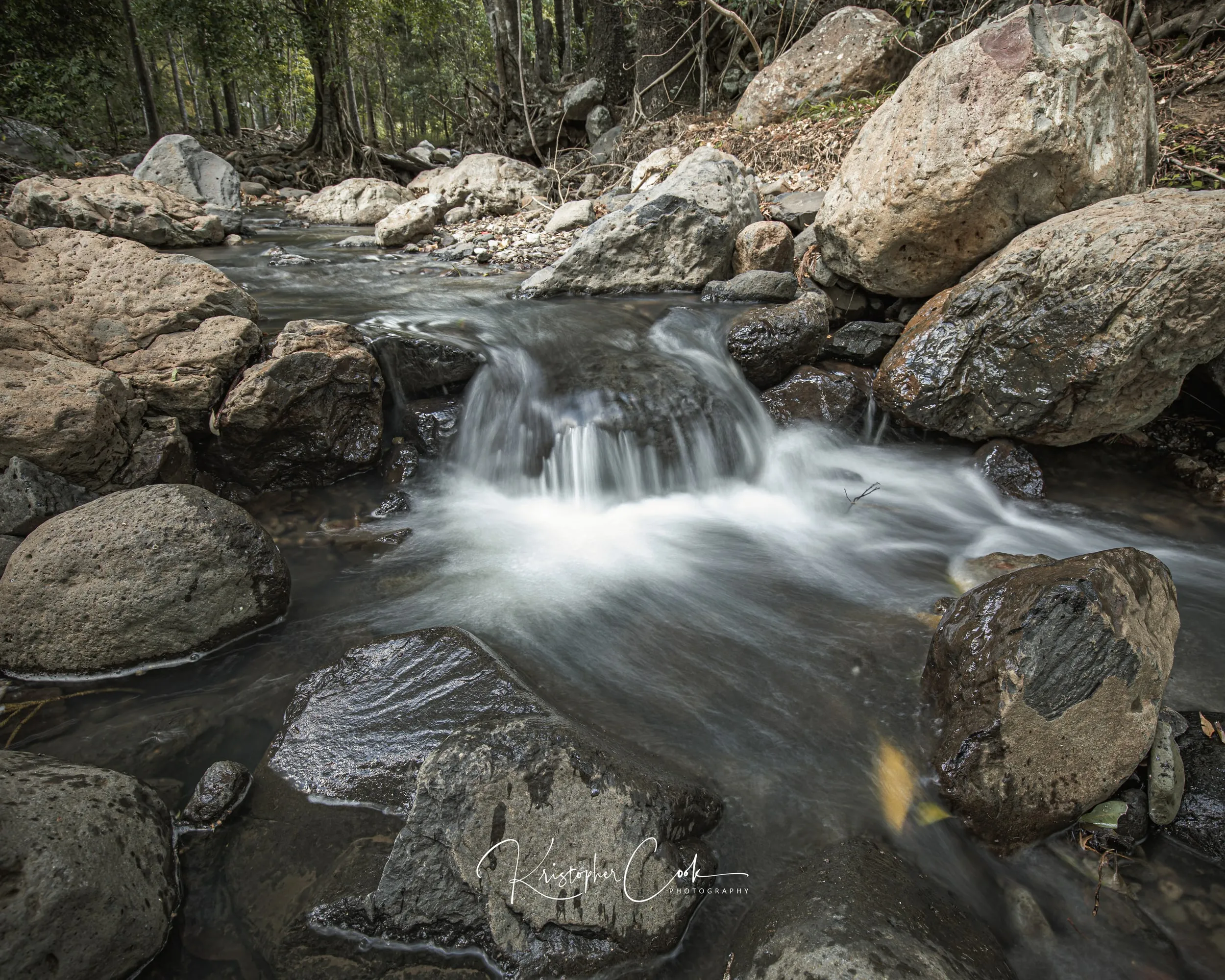 Water over the rocks, hinterland creek
