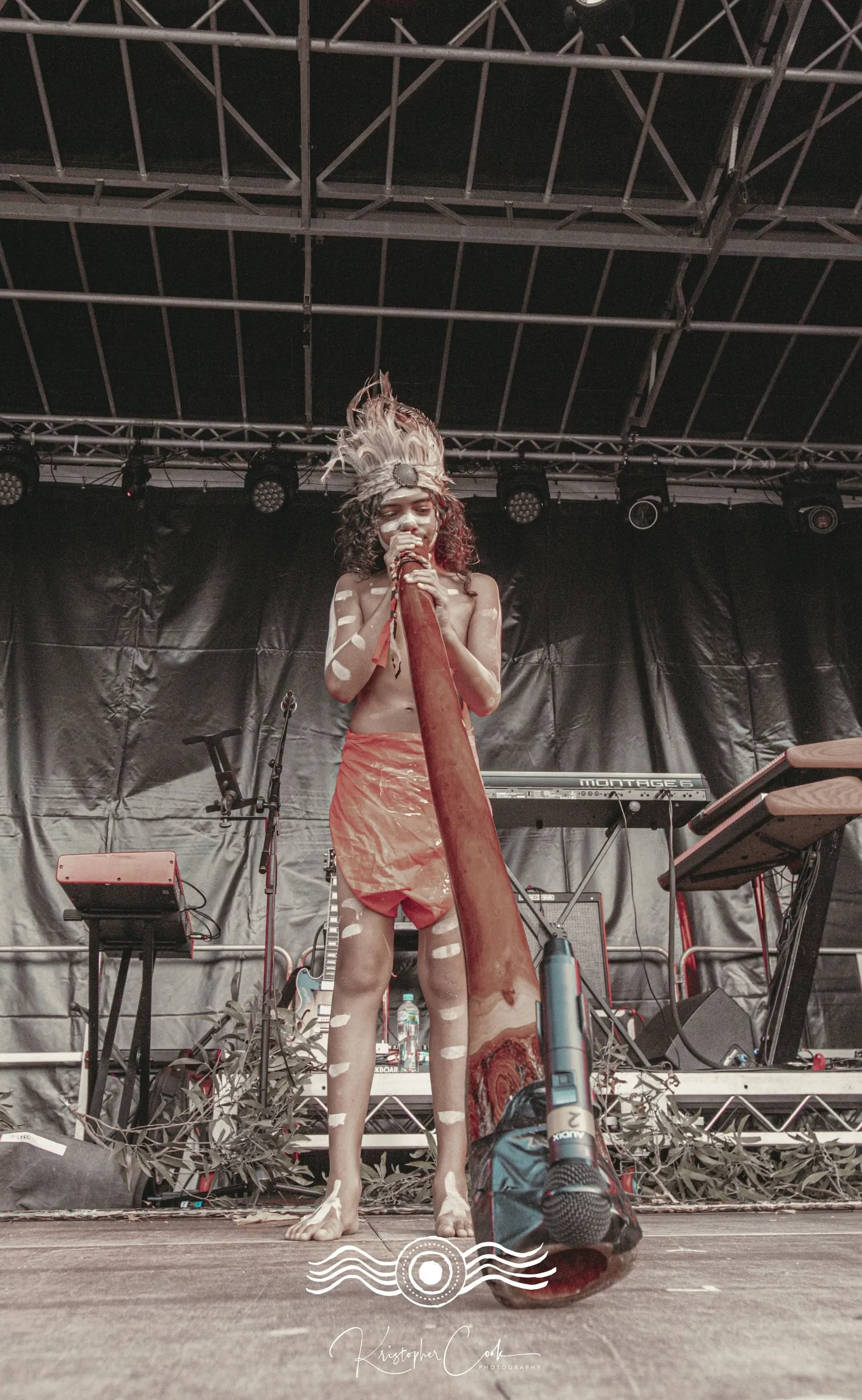 Dancer on stage at Groove on the Grass, Grafton, 2023, photographed by Kris Cook